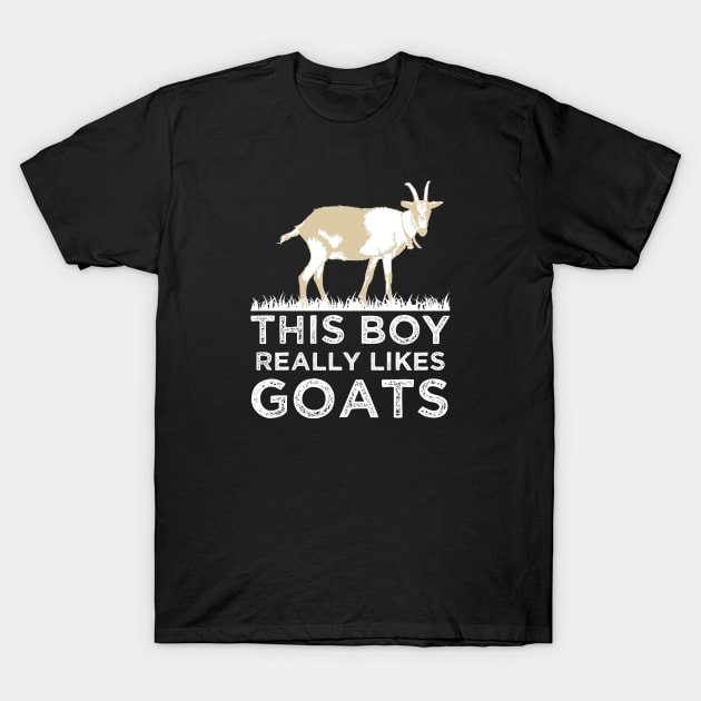 This Boy Really Likes Goats Farm Animal Gifts T-Shirt by Cartba